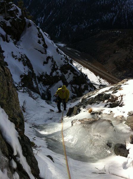 Eddie topping out on tier six with I-70 wayyy below. This is going to be a long descent....