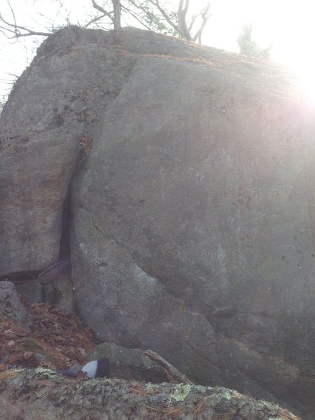 Bad pic, good lines. Shell Game (V2) is on the left and Man of Steel (V4) on the left. Both have the same start.