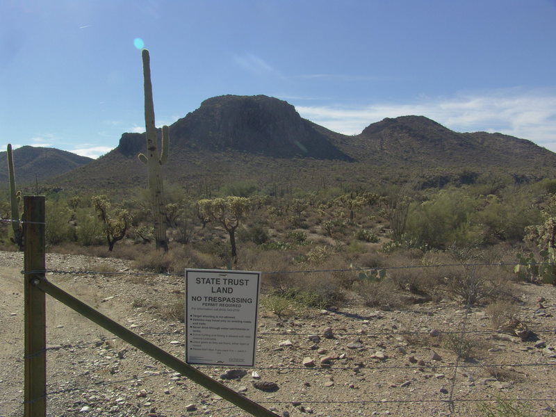 The entrance to the Dirt Road off of the 60 Superstition Freeway.
