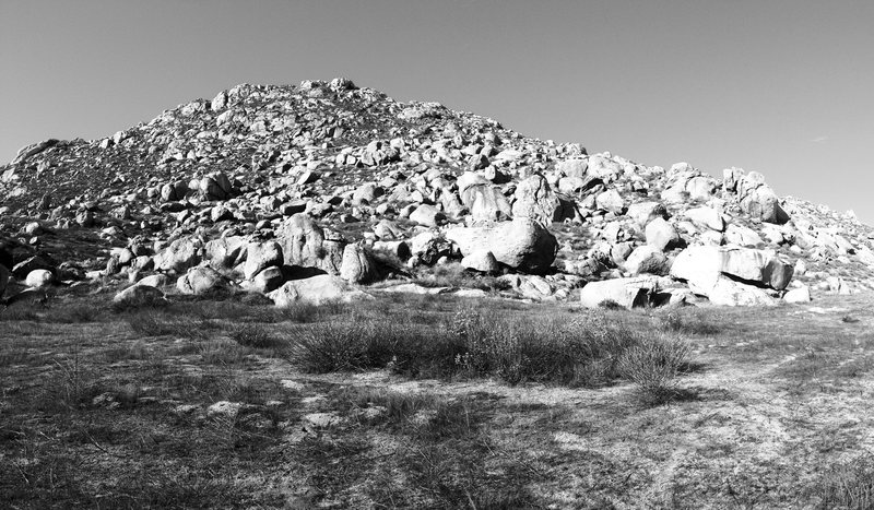 Mushroom Boulder Cirque as seen from Ramona Expressway.