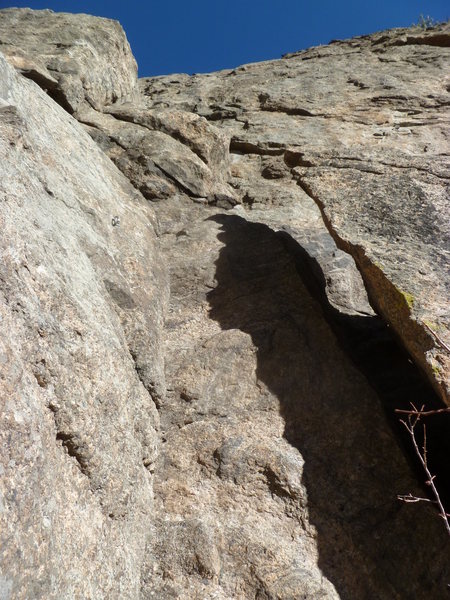 The start of the route and the first bolt.