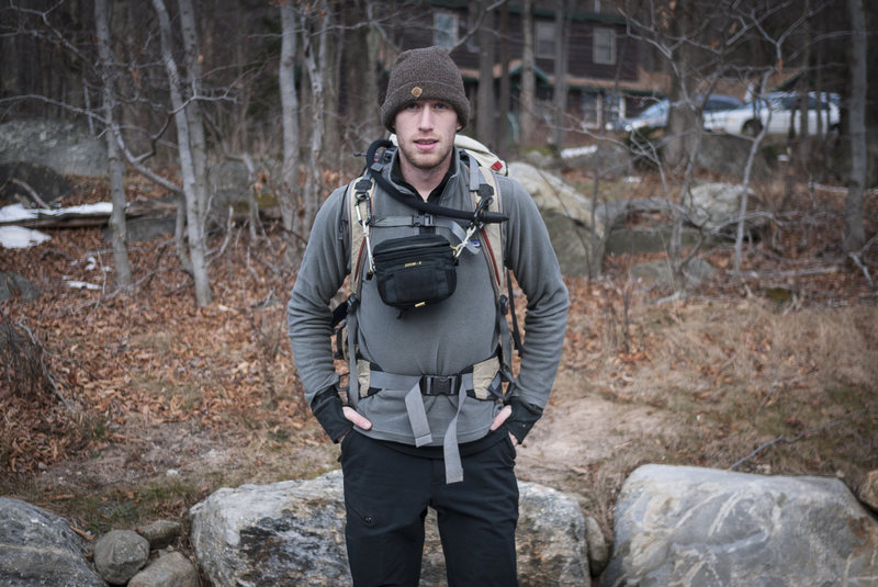 Gearing up for Pinnacle Gully (WI3), Huntington Ravine, Mount Washington, New Hampshire.