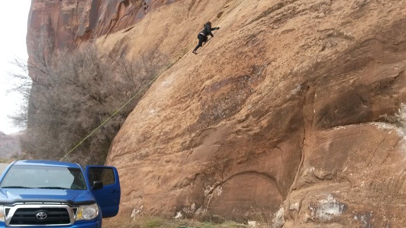 I tried to get a good shot of the slope of the slab. It starts out pretty steep (as far as slab goes) and slowly levels out as you ascend.