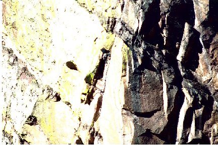Matt exiting the chimney. Belayed by legend Abrahm Filoramo.