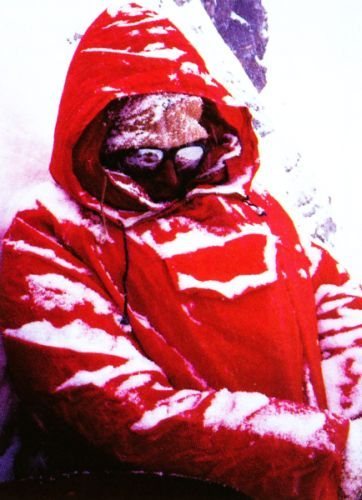 Voytek Kurtyka on the east face of Dhaulagiri, Nepal
<br>
<br>
Photo: Voytek Kurtyka collection
