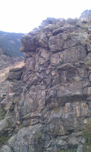This is the smaller shorter wall to the left of the main wall. This is much more fractured then the larger wall.