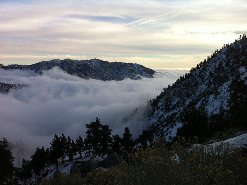 looking down from about 1/3 of the way up the west side of the bowl
