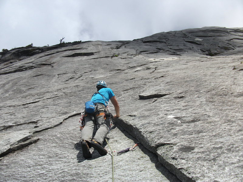 Pitch 2 of The Page (this is not counting the approach pitch and ledge traverse). Link this with the first pitch to save some time