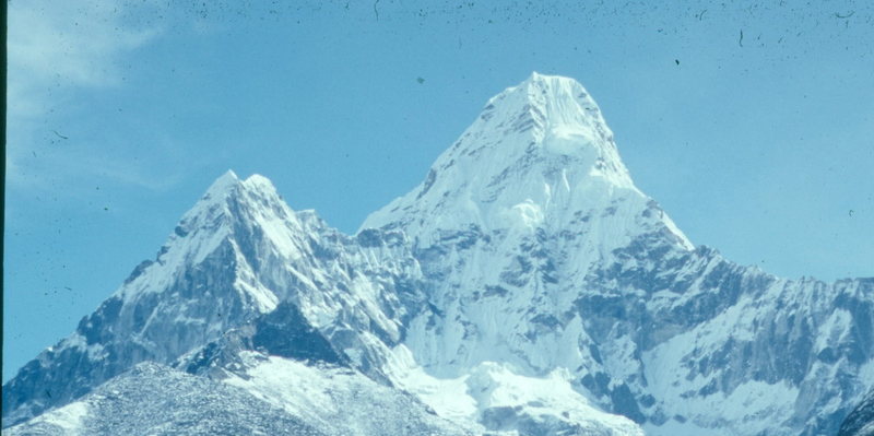 The business end of Ama Dablam (so named "The Jewel" for the hanging glacier below the summit).