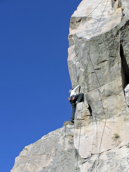 Derik Olson on his way to the crux. 12/20/13!