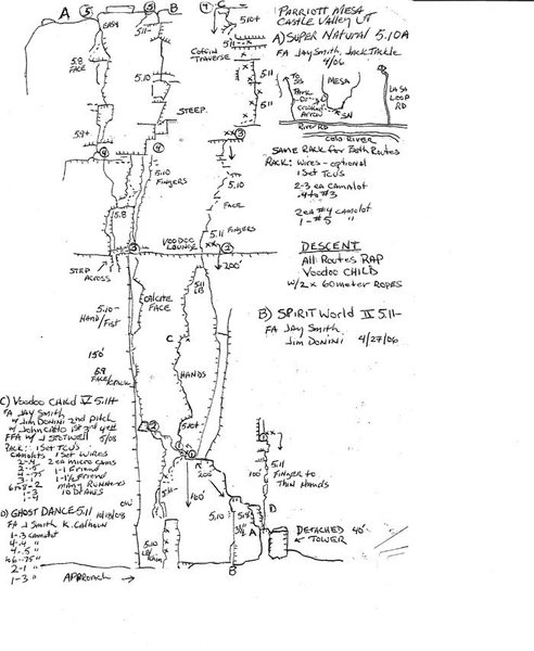 I saved this topo from a Kurt Smith authored online article a awhile ago intending to go check this route out, but haven't yet. Looks like Ari's is similar.