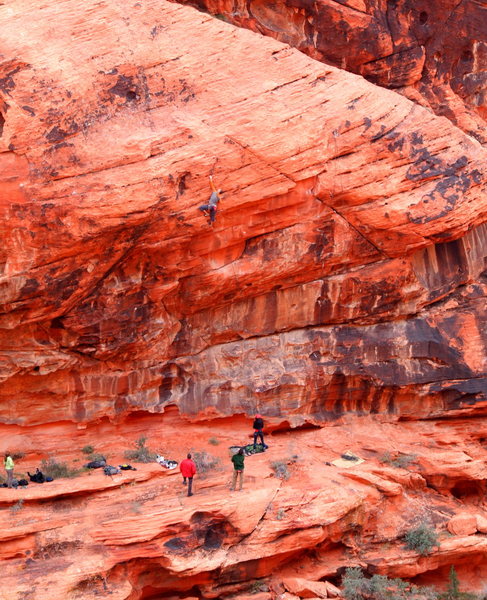 Unknown climber, unknown route, Calico Hills (between 1st and 2nd pullout parking lots). Dec. 19, 2013