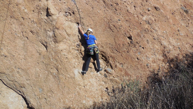 Grainy and pumpy, the initial headwall on the Korean Route.