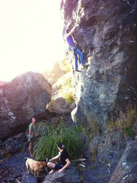 Scary line, but by far the best at Luffenholtz