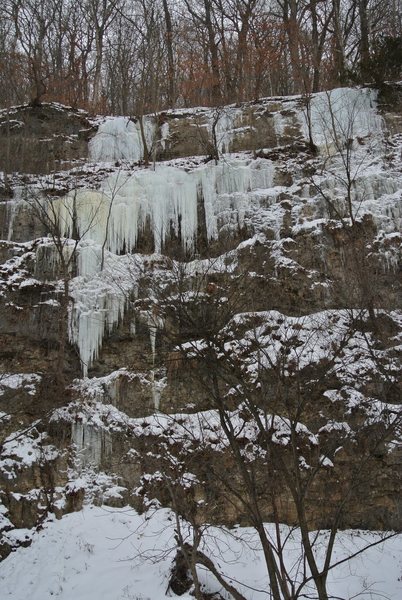 A good start to Ice Hobo 1-4-2014. Need more snow depth above the route and some warmer sunny days to build this up further.
