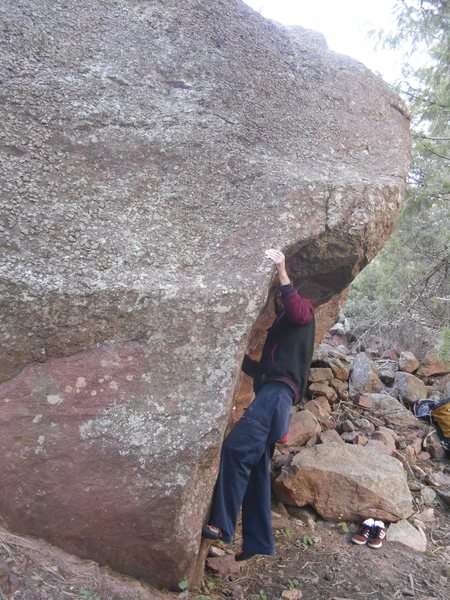 Slip Slide on the Horn Boulder.