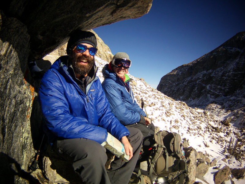Aaron L and Timmy O and I at Sky Pond RMNP. for the ARC Cafe' December 2013.