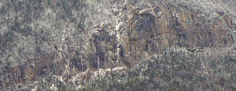 These routes have been climbed free and clean. Several generations of climbers have left evidence of their passage.