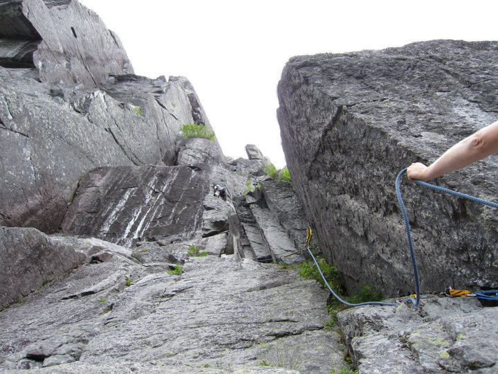 The route as seen from the first belay.