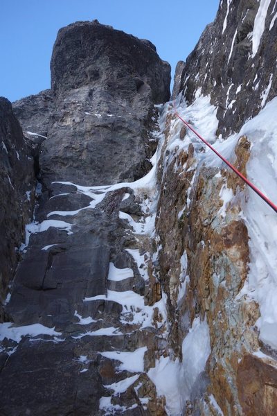 A view of the upper half of P4 while on rappel.