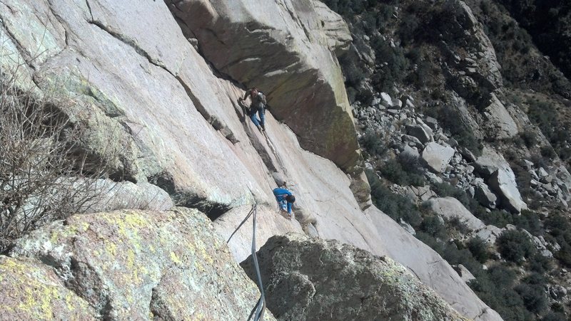View from the top of our fifth pitch. Good exposure and fun.