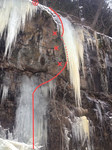 Looking directly at the route from the path