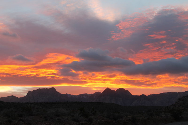 Sunset over Red Rock - December 3, 2013. Taken from Calico Basin after a nice after work trail run