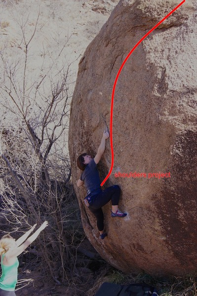 Elisha on Shoulder's project reaching the first vertical rail.