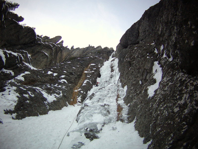 Mike Walley on 1st pitch of the Ribbon. Ouray, Colorado Sat January 25th 2014