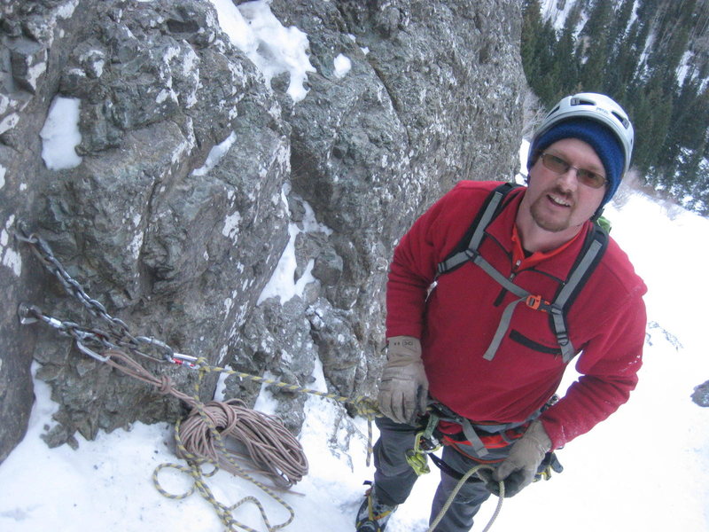 Alan Ream on the Ribbon. Ouray, Colorado Sat January 25th 2014. Photo by Mike W.