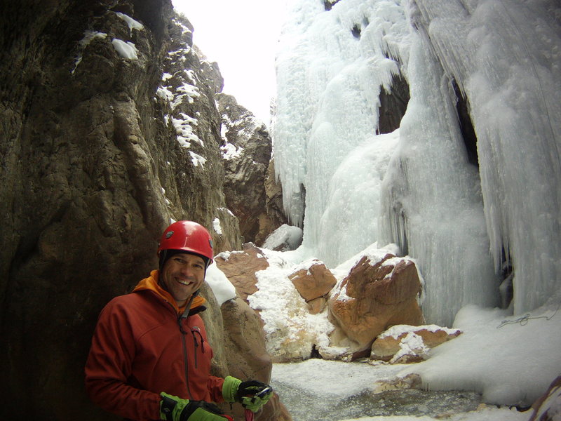 Mike Walley - below the upper bridge. Ouray CO. January 25th 2014.