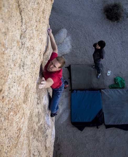 This problem haunted my dreams for 6 years after failing to send in 2008. Finally got throw a heel over the lip jug -- now I can sleep. Photo Darin Limvere.