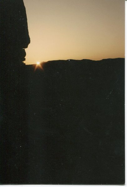 Pre dawn, waiting for enough light to climb.