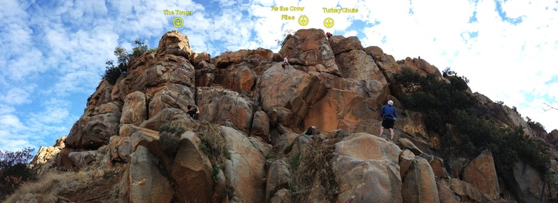 Left to right: The Tower, As the Crow Flies, Turkey Chute