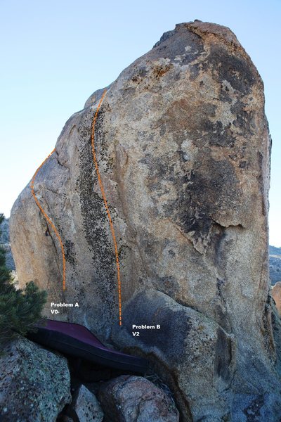 Granitic Boulder - East Face Topo