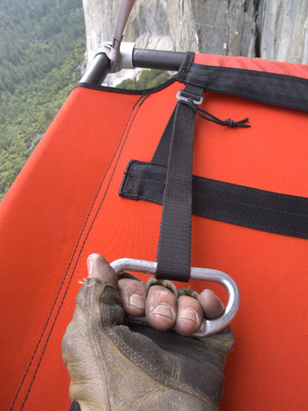 A Ledge Bed Tightening tip.<br>
Use a biner as a handle to save more a bit of pain on your already beat up hands.