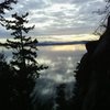 Do yourself a favor. Hike up around the right side of the cliff and enjoy the sunset over Samish Bay.