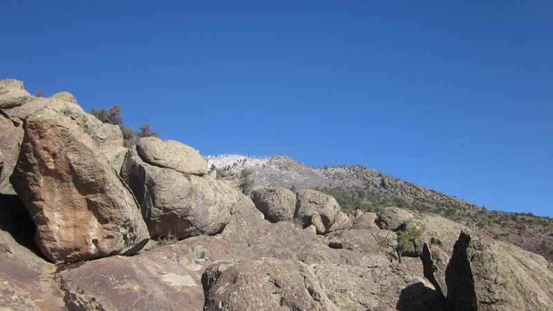 The Skyline Boulders, The Pissing Gargoyle in the Foreground and The Yamaka directly behind - Upper Skyline.