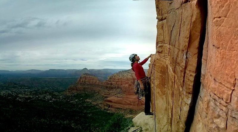 Just off the third pitch of Sedona Scenic Cruise! Props to Tyler Meester for the photo :)