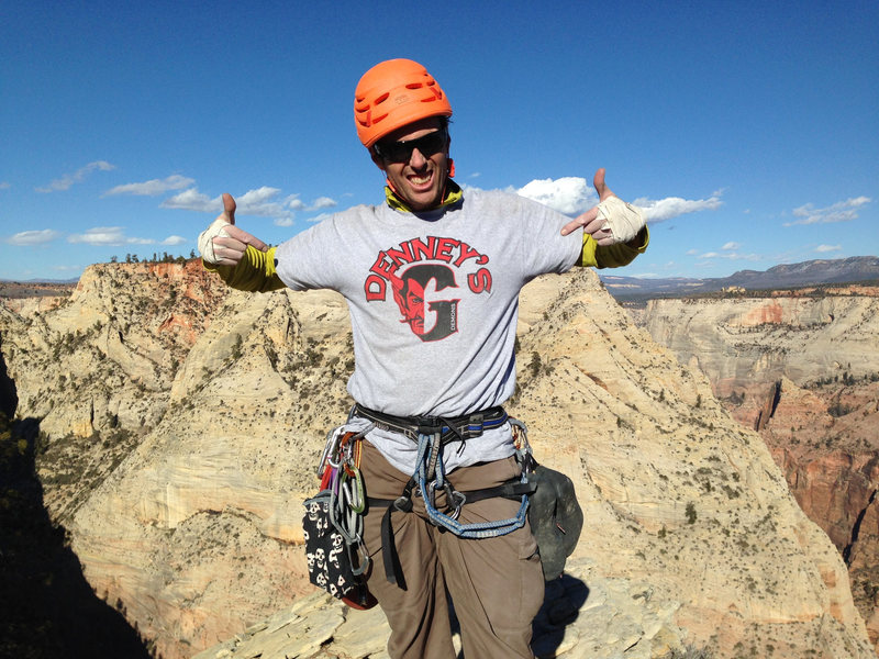Denney's Demons shirt on top. Denney is battling cancer, a bigger battle compared to Tricks.