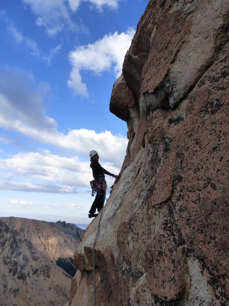 second to last pitch. Suppose to be the crux, but much easier than below, IMO.