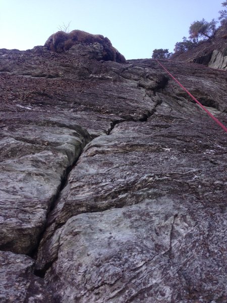 The beginning of the crack on pitch two.