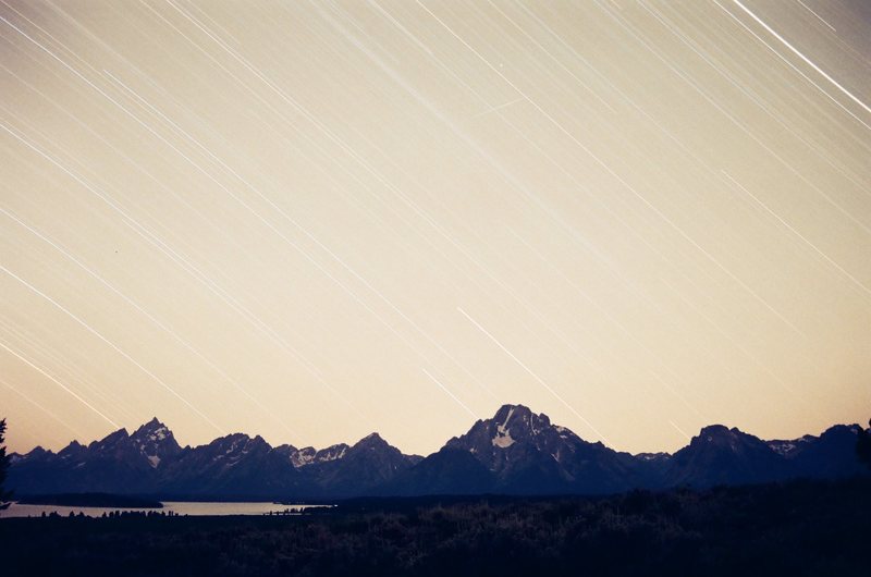 Star Trails of the Teton Range taken from Lunch Tree Hill - July 2012