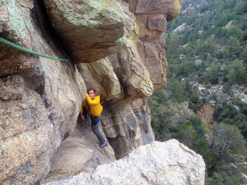 Traverse just before the "death crawl". Austin Lewis. Photo Cred: Elias Jordan