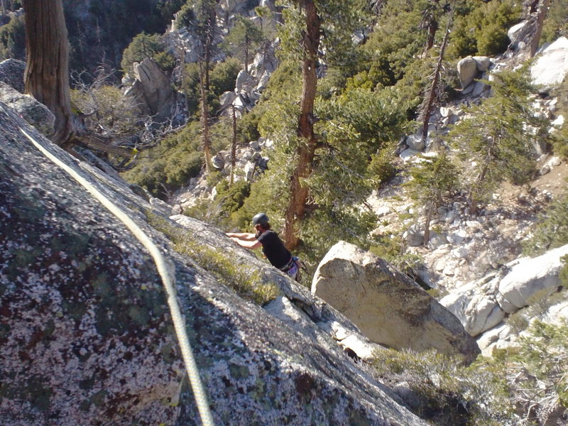 T and I get the First Free Female Ascent of this route.