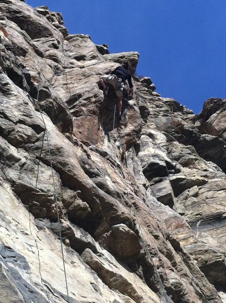Steve Thomas in the crux.