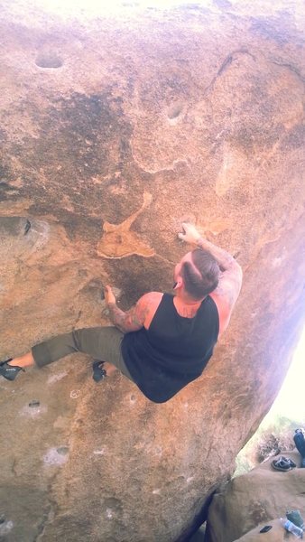 Working another problem on pocket rocket. This one has some nice reaches, and a slope top out. Kind of a trust your gut type of dyno move for me.