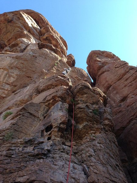DAS eyeing the first crux.