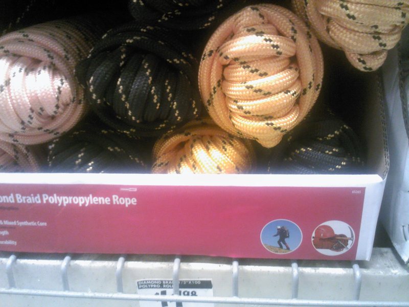 climbing rope at the Home Depot!!!