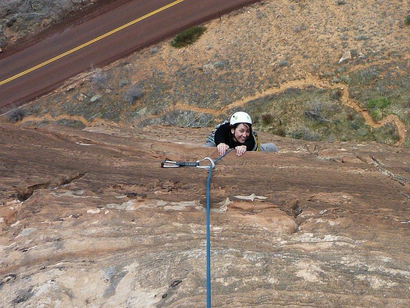 Jamie coming up the finish of P2. 6 Mar 2014.